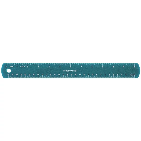 Fiskars gyerekvonalzó kék csillámokkal, 30cm