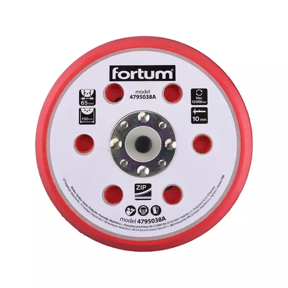 Fortum gumi talp rotációs csiszológéphez, 6+16 db lyuk, tépőzáras, 12.000 f/perc, vastagság:10mm
