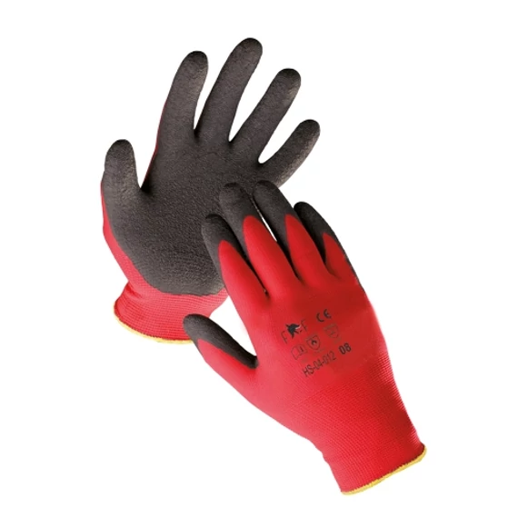 Fridrich&amp;Fridrich HS-04-012 védőkesztyű, kötött PES, piros-fekete, 9