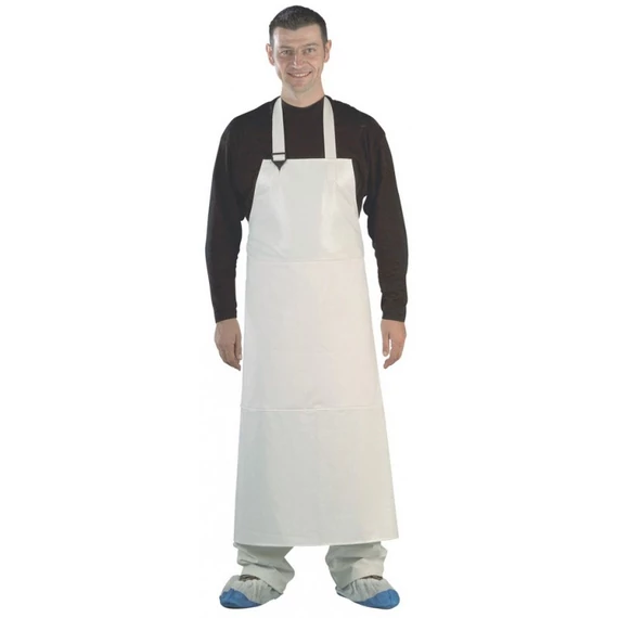 Coverguard Pu élelmiszeripari kötény , vegyszer- és olajálló Pvc hátrésszel, fehér, 120x95cm