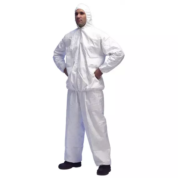 Dupont Tyvek dzseki, kapucnis, antisztatikus, fehér, 2XL