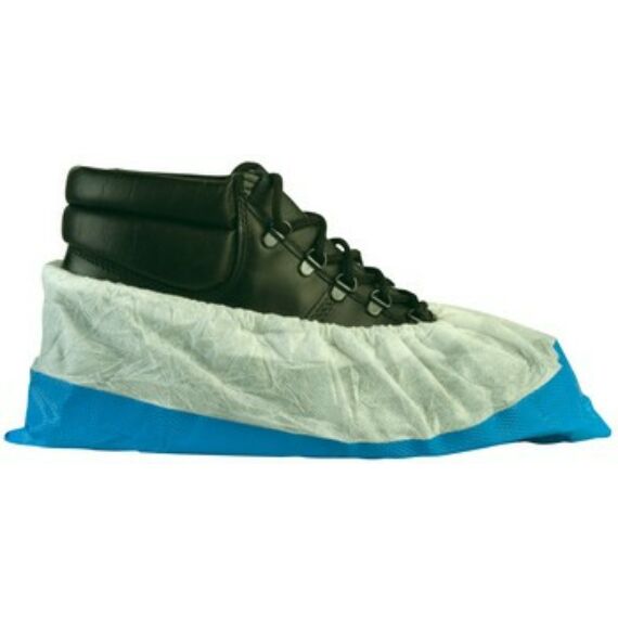 Coverguard EP cipővédő, csúszás elleni csíkokkal, fehér-kék (50 db)