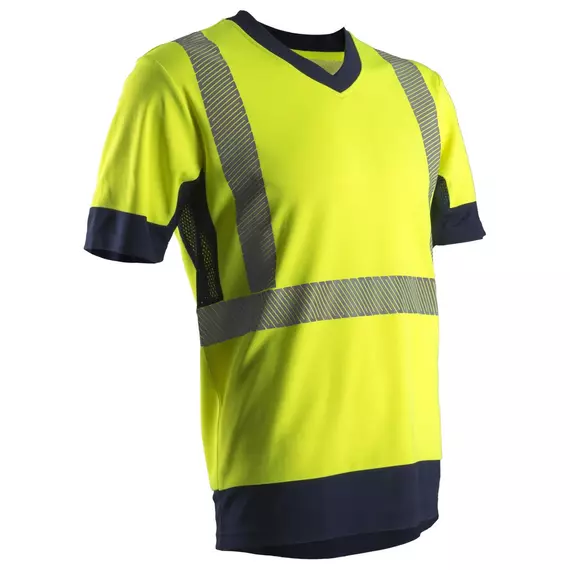Coverguard Hi-viz Komo póló, fényvisszaverő csíkkal, UPF 50+, sárga, L