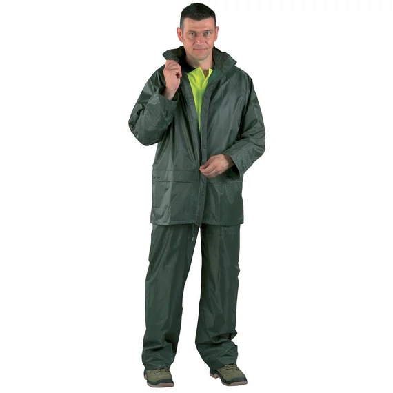 Coverguard kétrészes orkánruha, vízhatlan, kapucnis, zöld, M