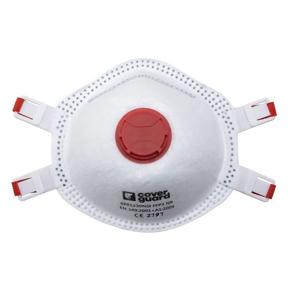 Coverguard FFP3 NR szelepes részecskeszűrő pormaszk, csésze formájú, 10db