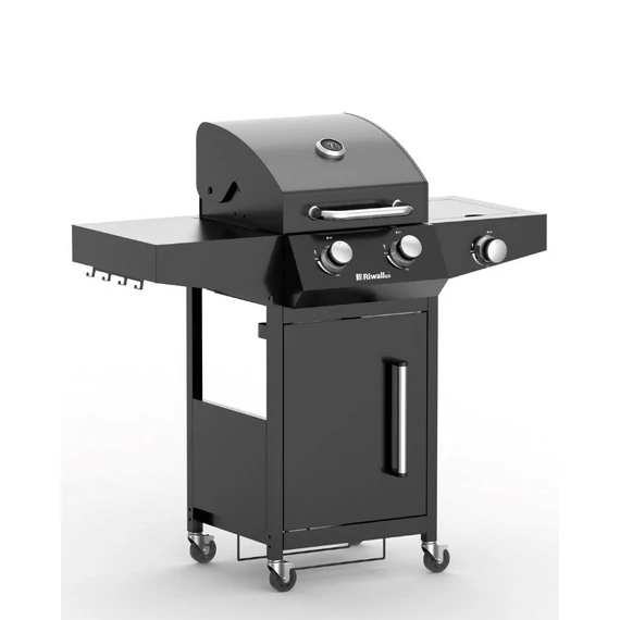 Riwall RGG 21 gázüzemű grillsütő 9 kW, 2+1 gázégővel
