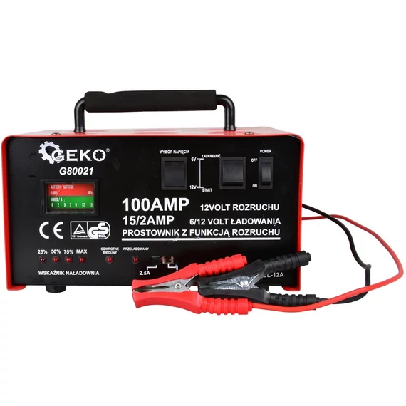 Geko akkumulátortöltő, GS/CE, 100A, 6V/12V, 20-120Ah
