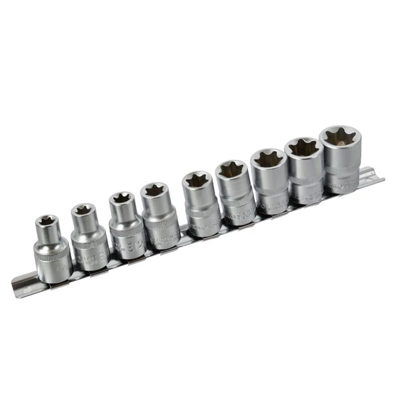 Geko E Torx dugókulcs készlet, külső, 1/2&quot;, 9db
