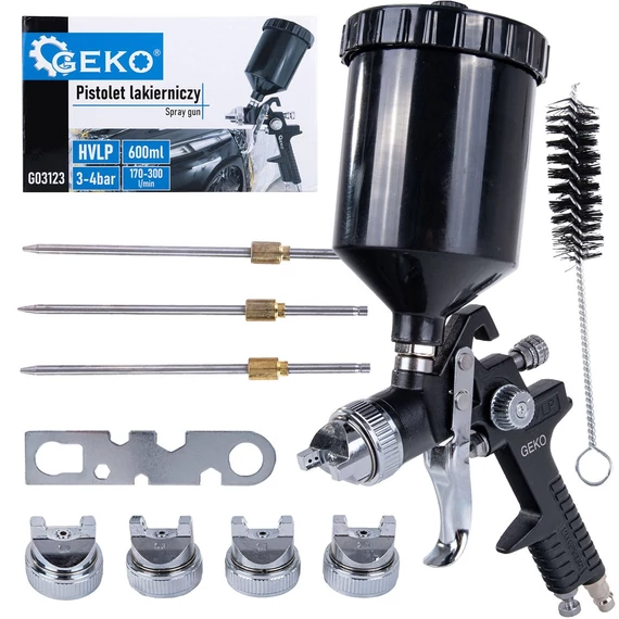 Geko HVLP festékpisztoly 4 fúvóka, 1.3-2.0mm