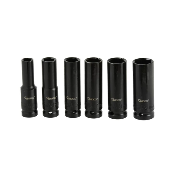 Geko gépi dugókulcs készlet, hosszú, 1/2", 10-21mm, 6db