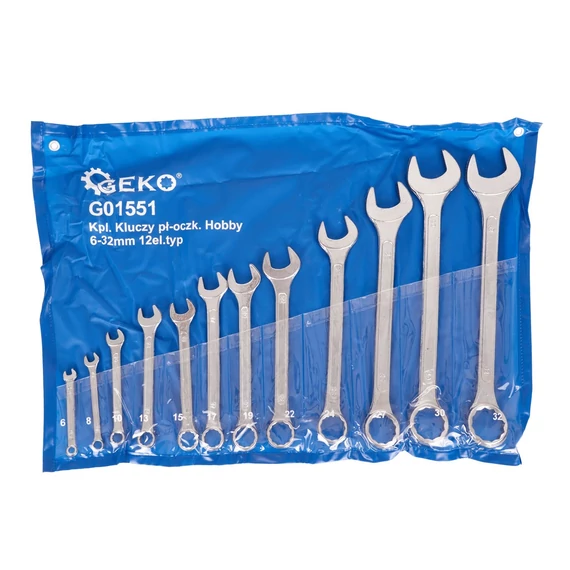 Geko kombinált villáskulcs készlet 6-32mm, 12db