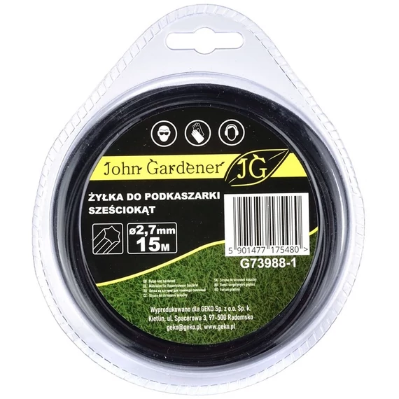 Geko John Gardener fűnyíró damil, hatszögletű, 2.7mm, 15m