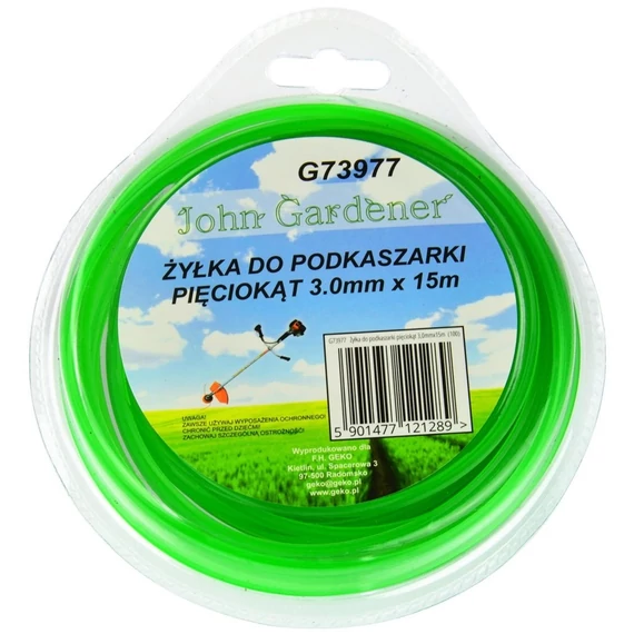 Geko John Gardener fűnyíró damil, ötszögletű, 3mm, 15m