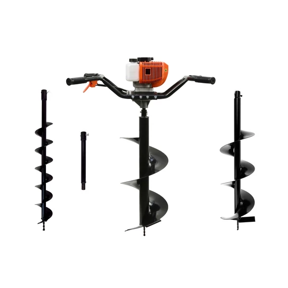 Geko kétszemélyes benzines talajfúró 1.4kW, adapterrel 50cm, fúrószárakkal 10/20/30cm
