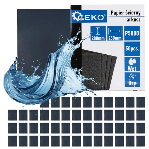 Geko vízálló csiszolópapír, 230x280mm, P5000, 50db