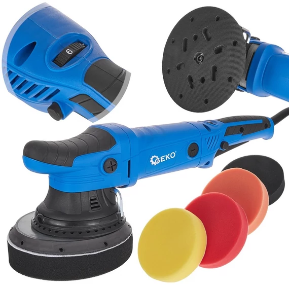 Geko Dual Action autópolírozó gép tartozékokkal, 150mm