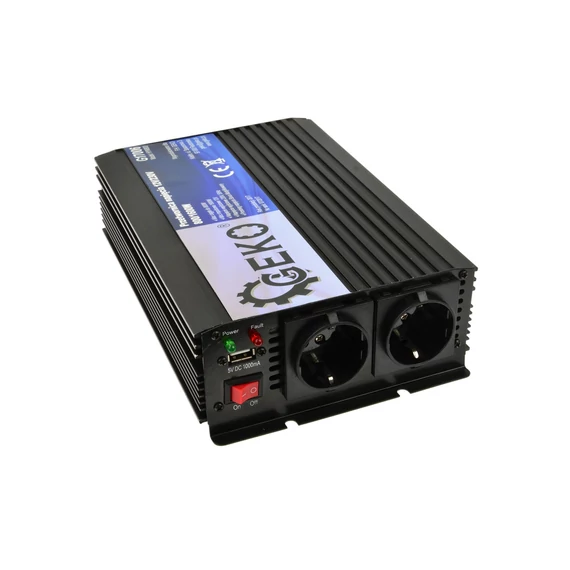 Geko autós inverter, 12V-230V, 800/1600W