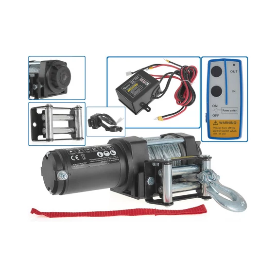 Geko elektromos csörlő, 12V, 0.9kW, 1588kg