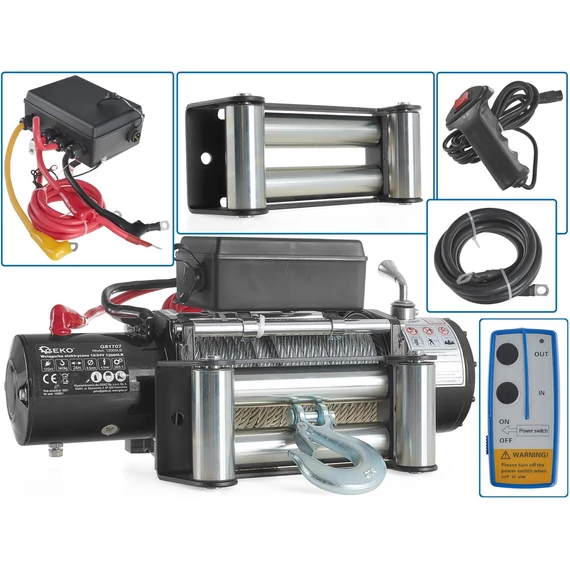 Geko elektromos csörlő, 12V, 4.5kW, 5443kg