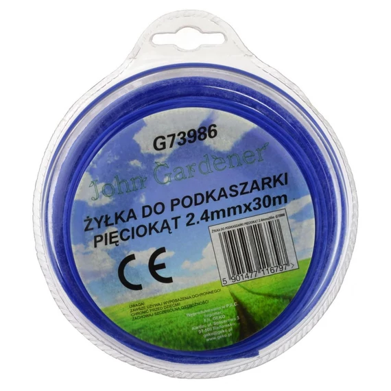 Fűnyíró damil, hatszögletű, 2.4mm, 30m