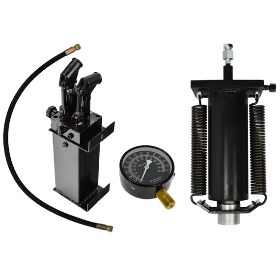 Geko préskészlet henger rugókkal, 2-fokozatú szivattyú, mérőműszer tömlővel, 50T
