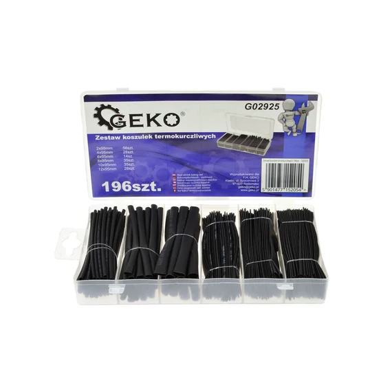 Geko zsugorcső készlet, 2.0-12.0mm, 196db-os