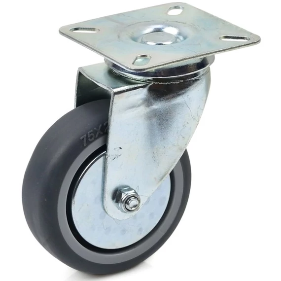 Geko forgóvillás műszerkocsi kerék, TPR, 75mm, 60kg