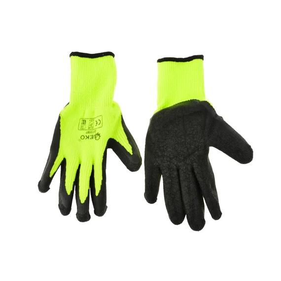 Geko latex bevonatú kesztyű, téli, zöld, 10-es méret