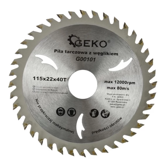 Geko vidiás körfűrészlap fához, 40 fog, 110x22.2mm