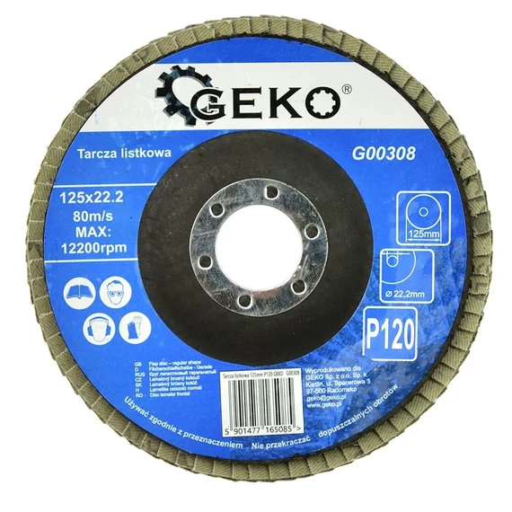 Geko csiszolókorong, lamellás, 125mm, P120