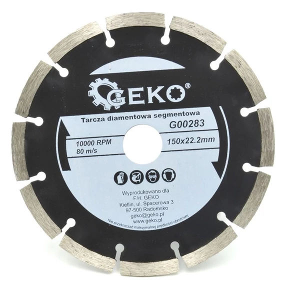 Geko gyémánt vágótárcsa, szegmentált, 150x8x22mm