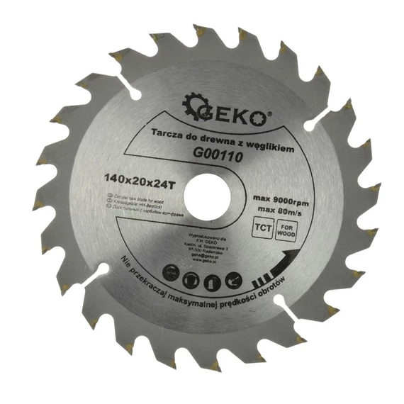 Geko vidiás körfűrészlap fához, 24 fog, 150x20mm