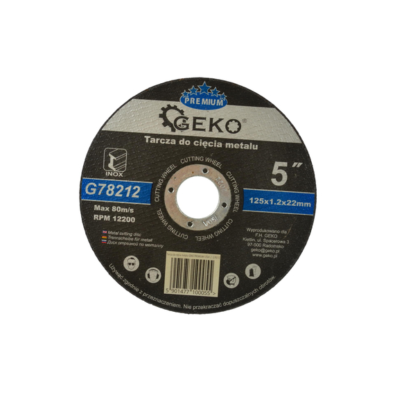 Geko Premium vágókorong, INOX, 125mm