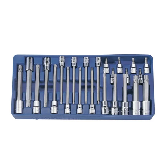 Genius Tools T-torx bit készlet crowa foglalatban, 24 db-os