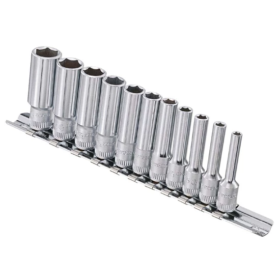 Genius Tools crowafej készlet, hosszú, metrikus 1/4", 11 db-os