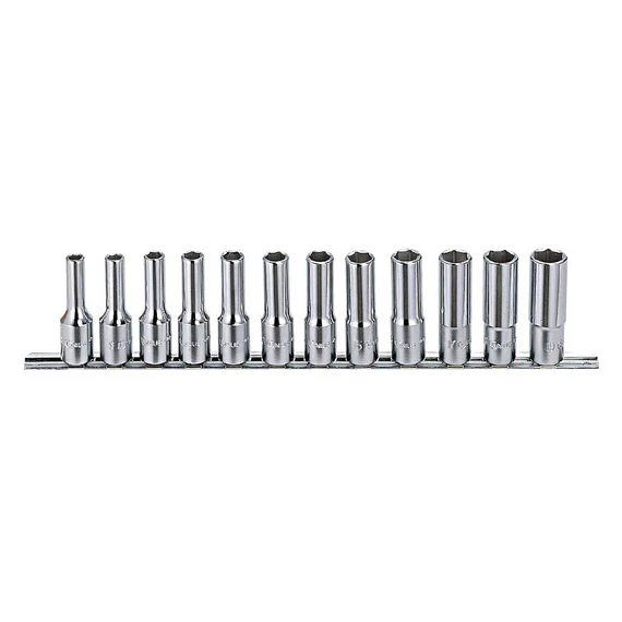 Genius Tools crowafej készlet, hosszú, metrikus 1/2", 12 db-os