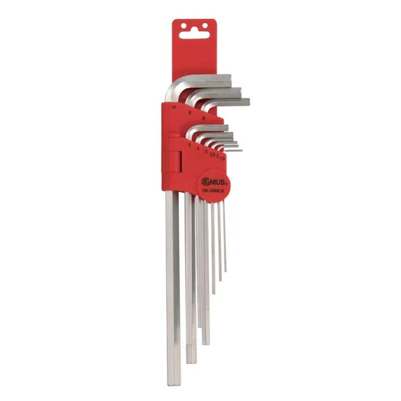 Genius Tools imbuszkulcs készlet, L-alakú, metrikus, 9 darabos