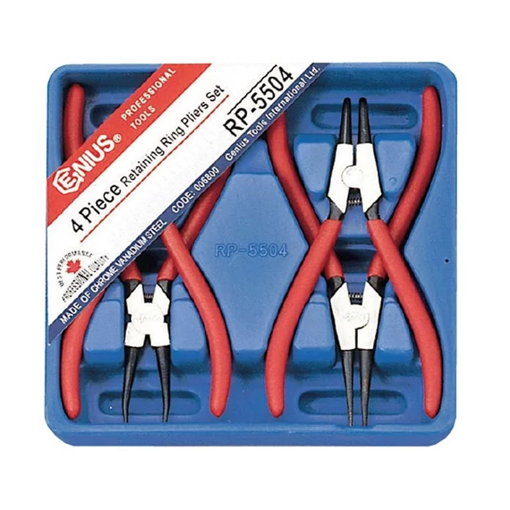 Genius Tools seeger (zéger) fogó készlet, 7", 4 db-os