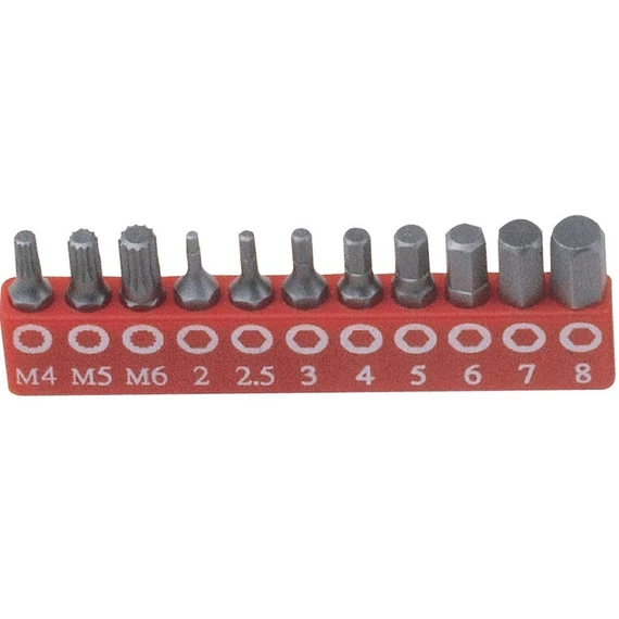 Genius Tools bit készlet, imbusz és XZN (spline), metrikus 1/4", 11 db-os