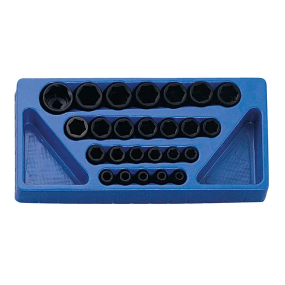 Genius Tools légkulcsfej készlet, metrikus 1/2", 25 db-os