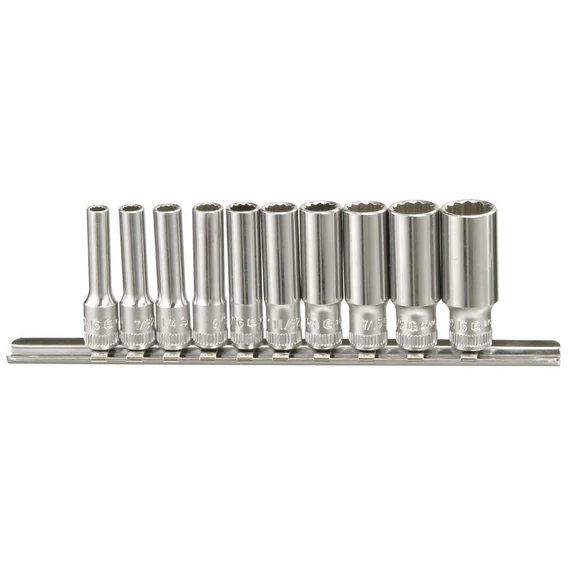 Genius Tools crowafej készlet, hosszú, colos 1/4", 10 db-os