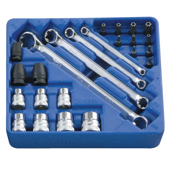 Genius Tools torx készlet E+T típusú 24 db-os