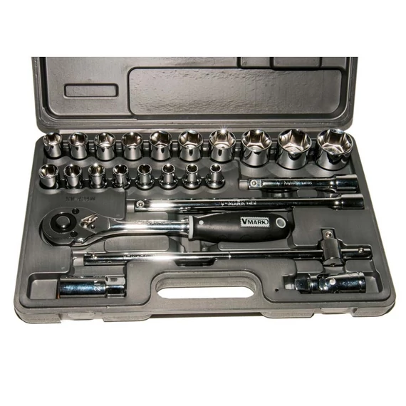 Genius Tools crowafej készlet, hosszú, metrikus 1/2", 24 db-os