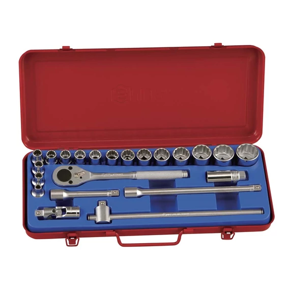 Genius Tools dugókulcs készlet, 12-lapos, 1/2", 8-32mm, 22db