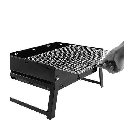 Mini hordozható grillsütő, faszenes, 35x22x19.5cm