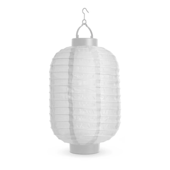 Szolár lampion, fehér, hidegfehér LED, 21cm