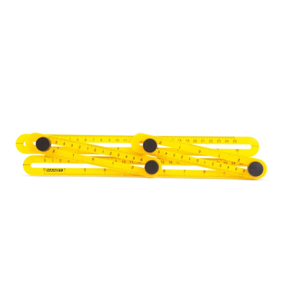 Handy négyoldalú vonalzó, szögmásoló 31x18cm