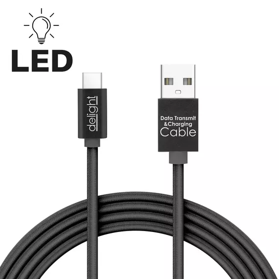 Delight adatkábel, MicroUSB, 1m