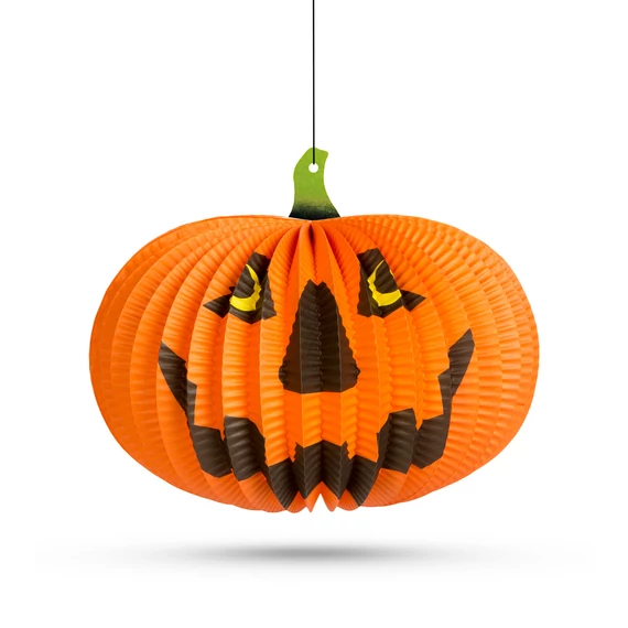 Halloween-i tökös lampion, akasztható, 26cm