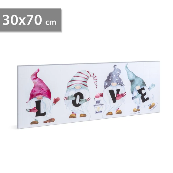 LED-es fali hangulatkép - "LOVE", 2xAA, 70x30cm